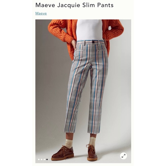 Anthropologie Maeve Jacquie Slim Trouser {Blue Motif} pants sz. 4. Nwot - Picture 4 of 15